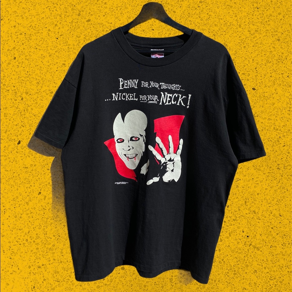 1991 Count Dracula “Penny for Your Thoughts” glow in the dark graphic tee